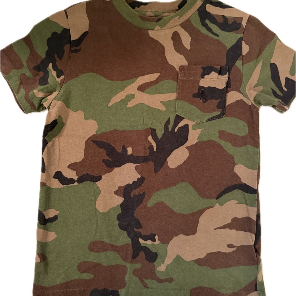 Polo by Ralph Lauren Green and Brown Camouflage Kids Tee